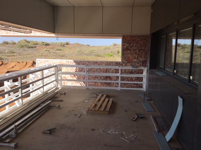 Construction progress of patient balcony.