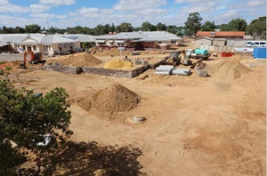 Progress of outpatient carpark.