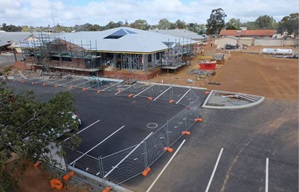 Progress of outpatient carpark.