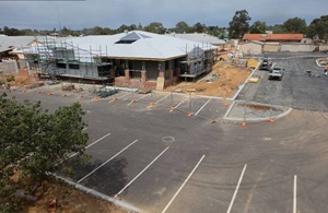 Progress of outpatient carpark.