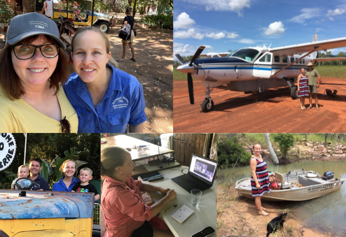 Composite photo of Director of Nursing and Midwifery Kate Reynolds and cattle station manager Larissa Walker on the remote Ellenbra station in the Kimberley region.