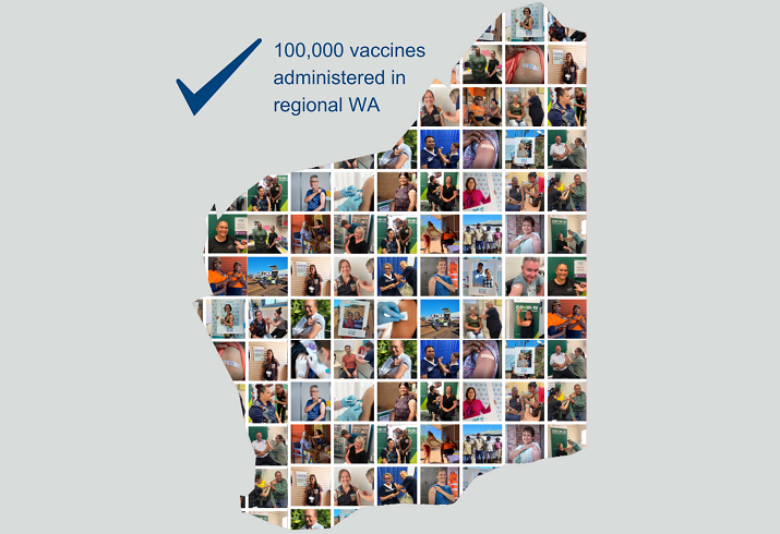 The WA Country Health Service has now vaccinated over 100,000 residents of rural and regional WA. 