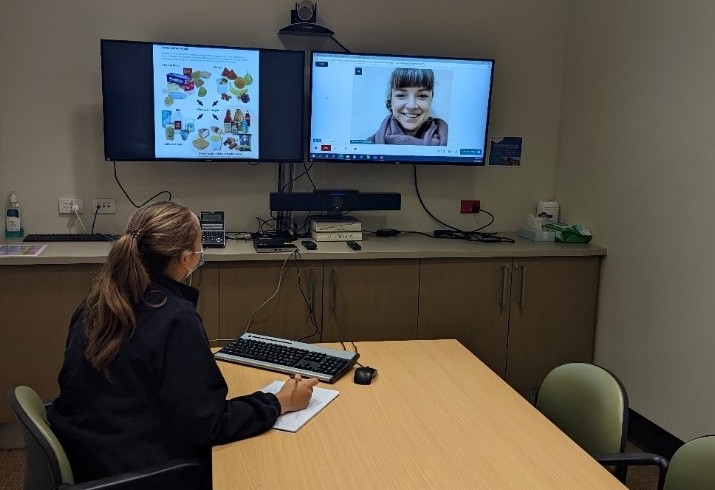 Clinician in front of computer