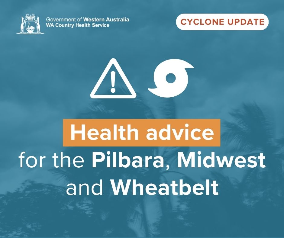Blue tile saying health advice for the pilbara midwest and wheatbelt