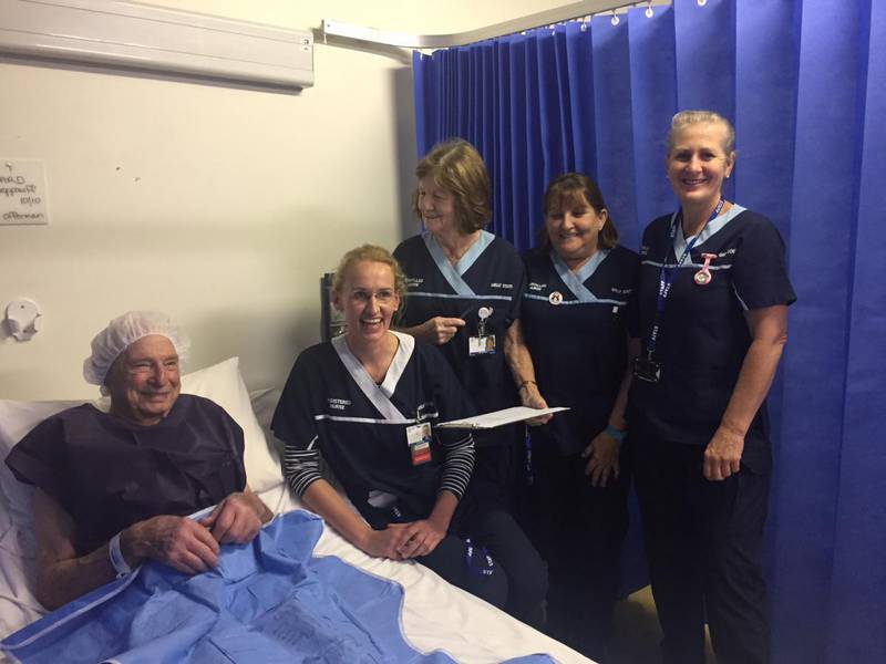The Katanning surgical services team with patient Edward Hueppauff.