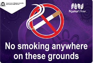 Ngamari Free poster design - No smoking anywhere on these grounds